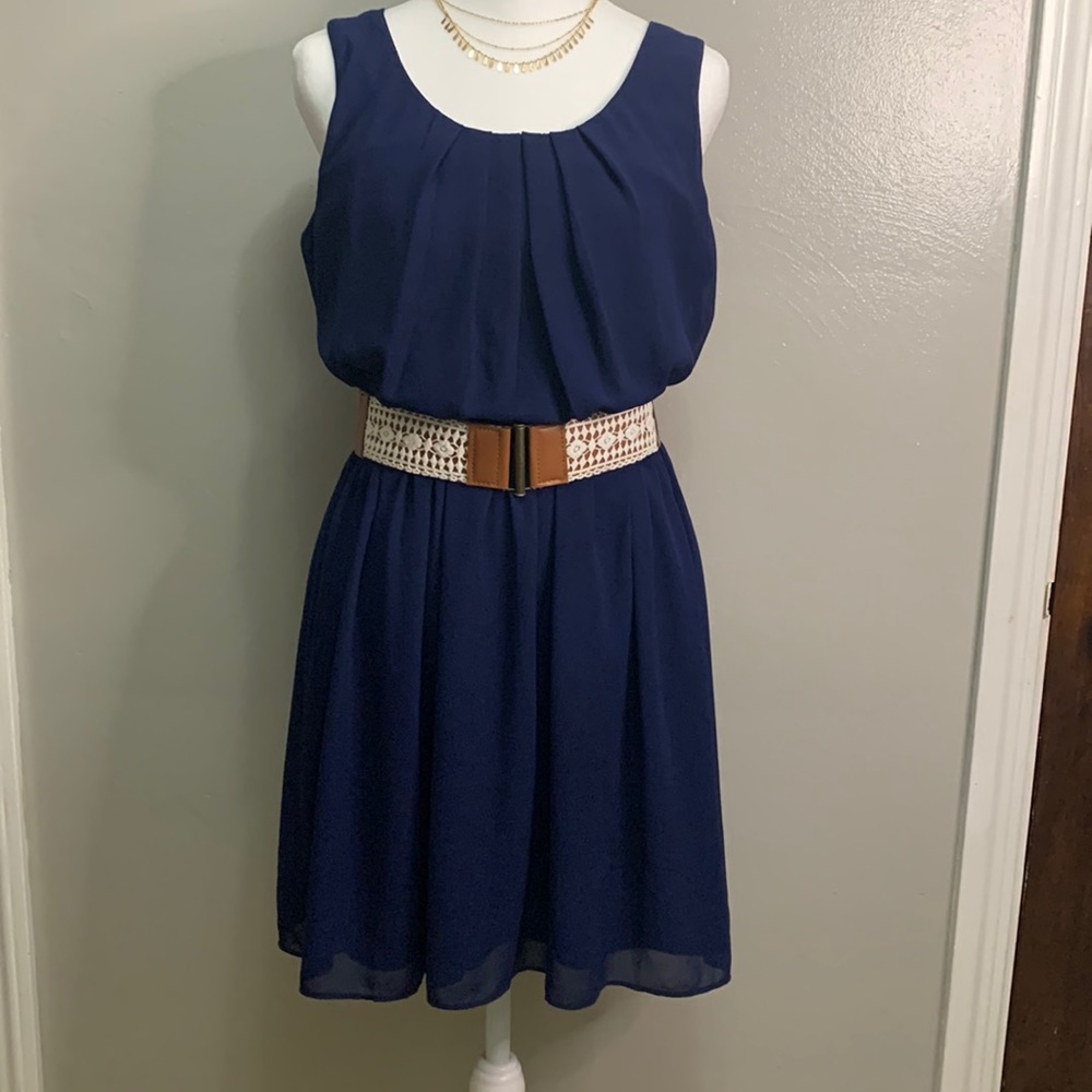 By & By belted chiffon dress medium